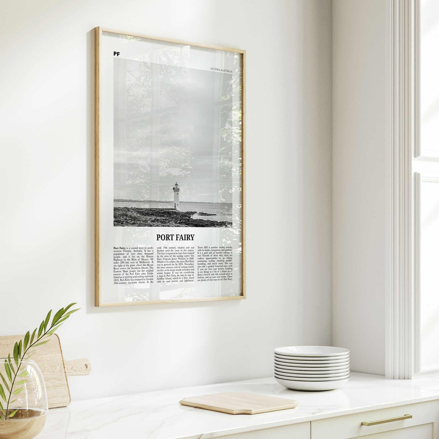 Port Fairy Print Black and White, Port Fairy Wall Art, Port Fairy Poster, Port Fairy Photo, Port Fairy Wall Décor, Victoria, Australia