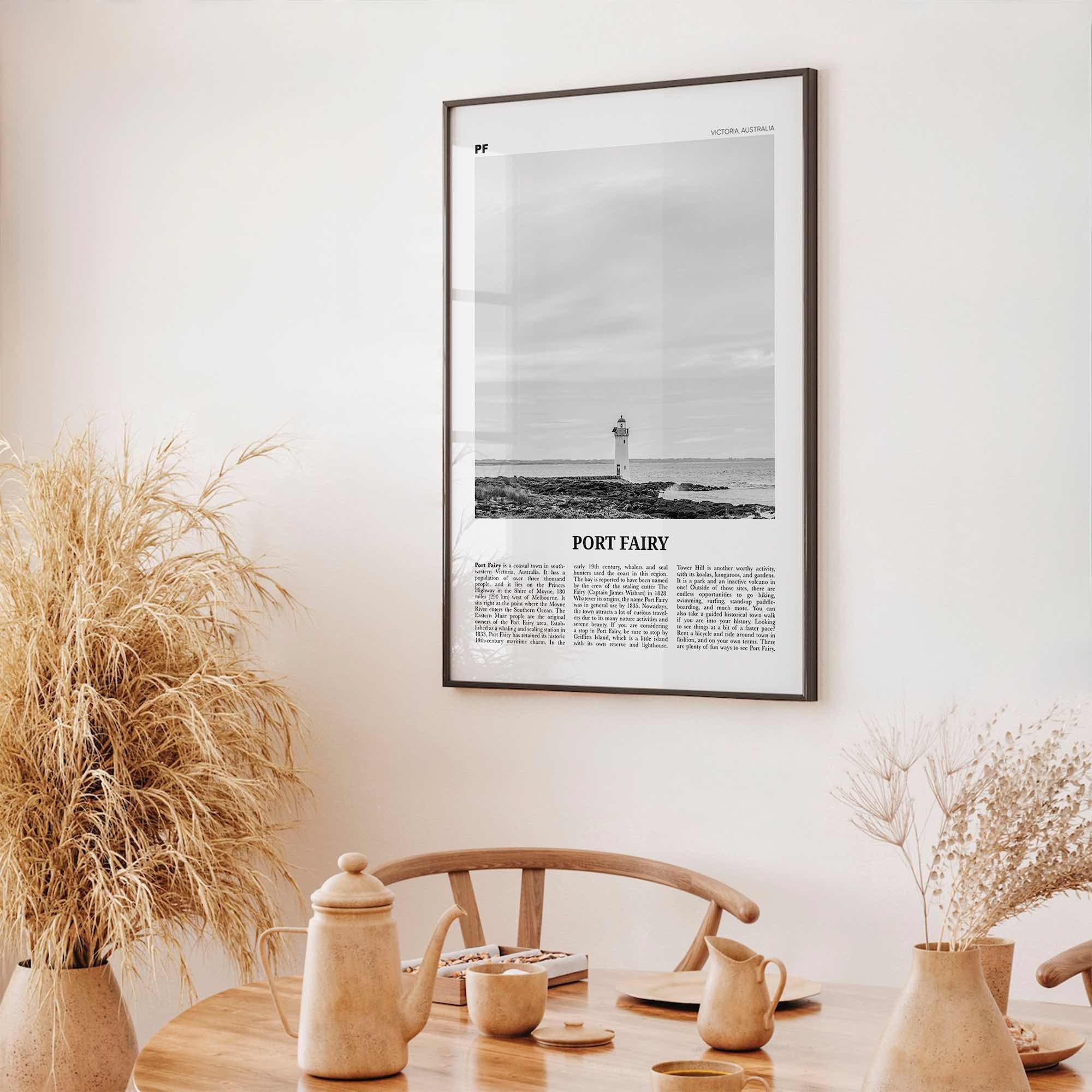 Port Fairy Print Black and White, Port Fairy Wall Art, Port Fairy Poster, Port Fairy Photo, Port Fairy Wall Décor, Victoria, Australia