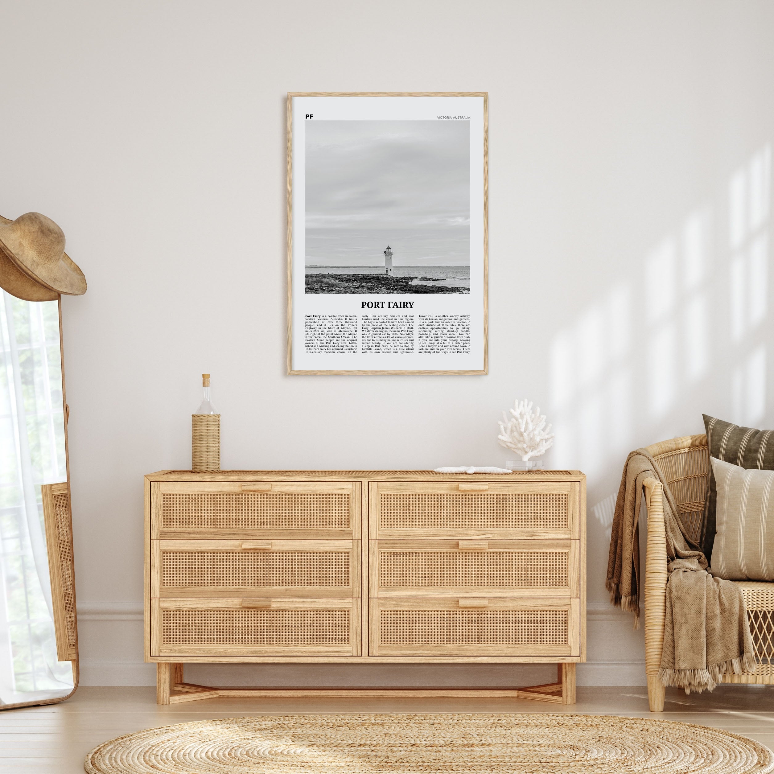 Port Fairy Travel B&W Poster