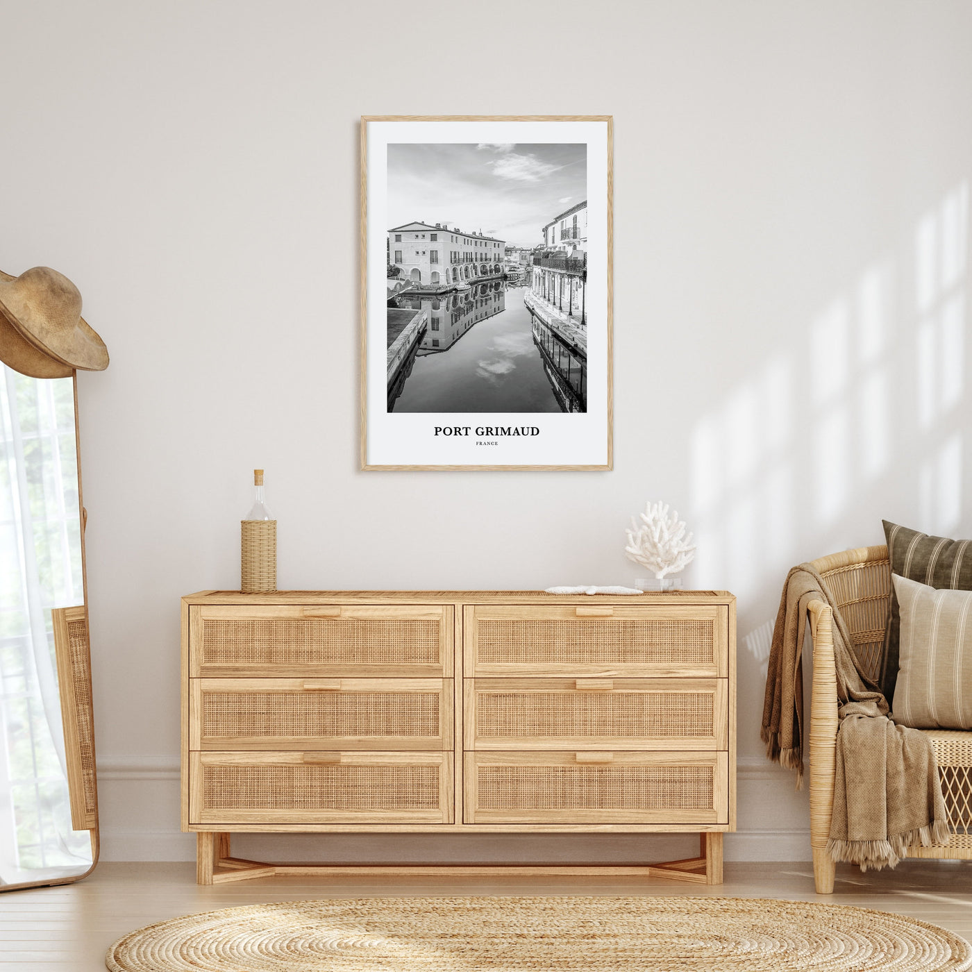 Port Grimaud Portrait B&W Poster