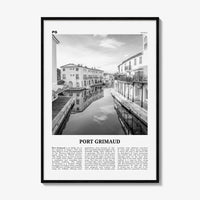 Port Grimaud Print Black and White, Port Grimaud Wall Art, Port Grimaud Poster, Port Grimaud Photo, Port Grimaud Map, France
