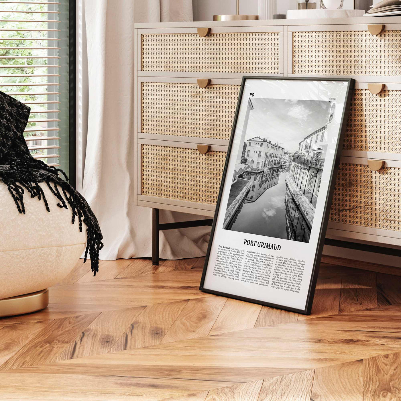 Port Grimaud Print Black and White, Port Grimaud Wall Art, Port Grimaud Poster, Port Grimaud Photo, Port Grimaud Map, France