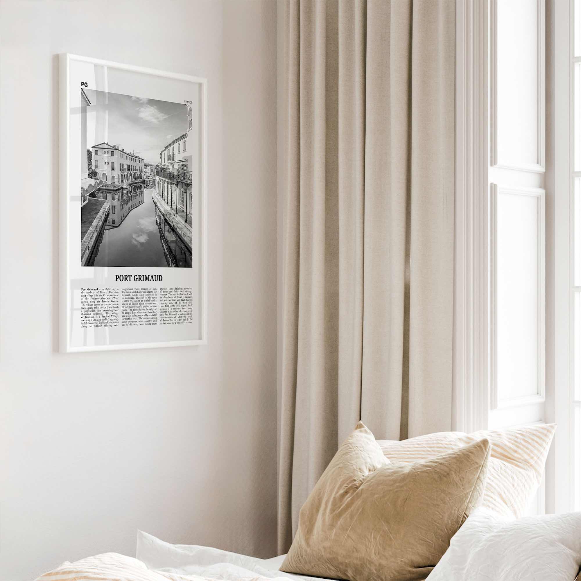 Port Grimaud Print Black and White, Port Grimaud Wall Art, Port Grimaud Poster, Port Grimaud Photo, Port Grimaud Map, France