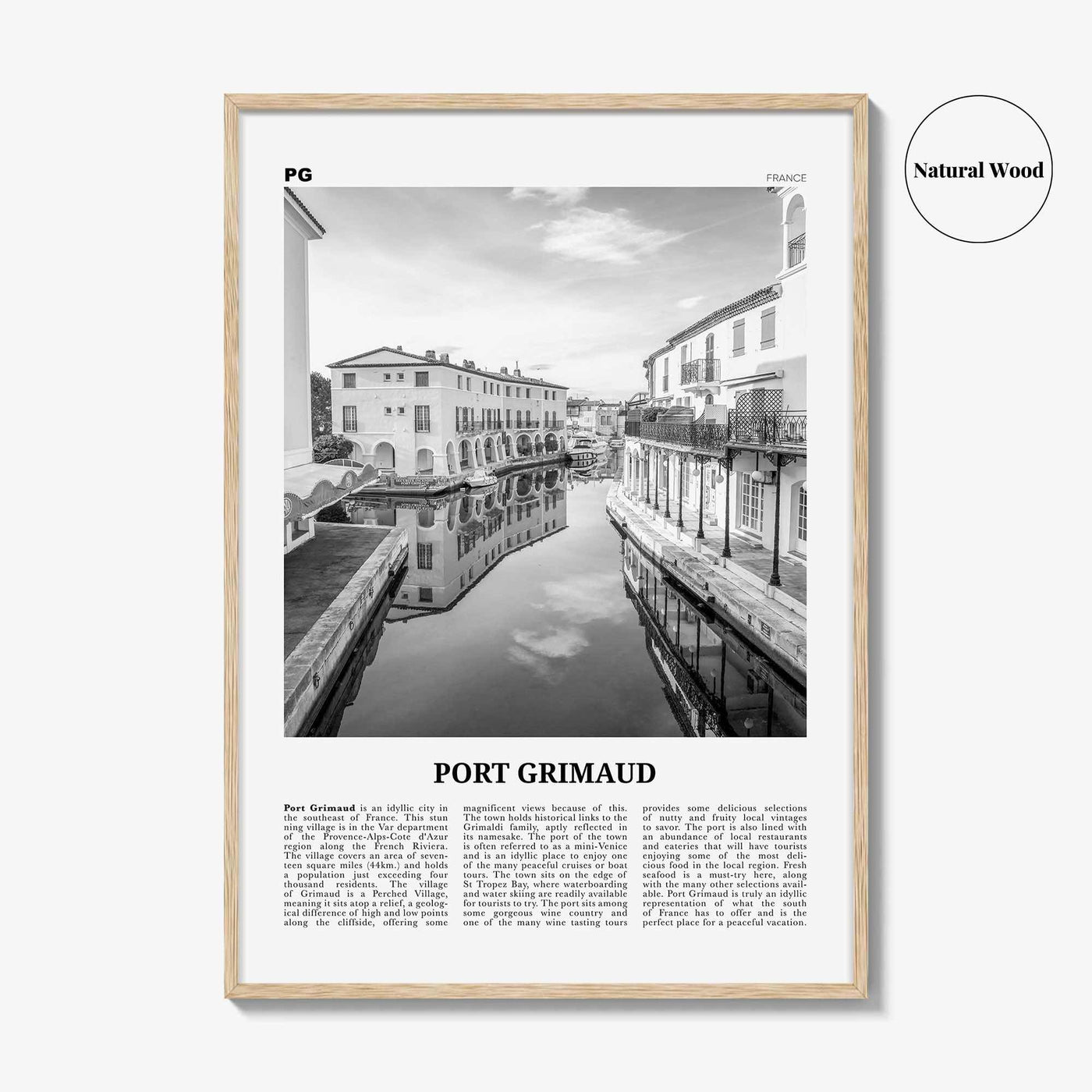 Port Grimaud Print Black and White, Port Grimaud Wall Art, Port Grimaud Poster, Port Grimaud Photo, Port Grimaud Map, France