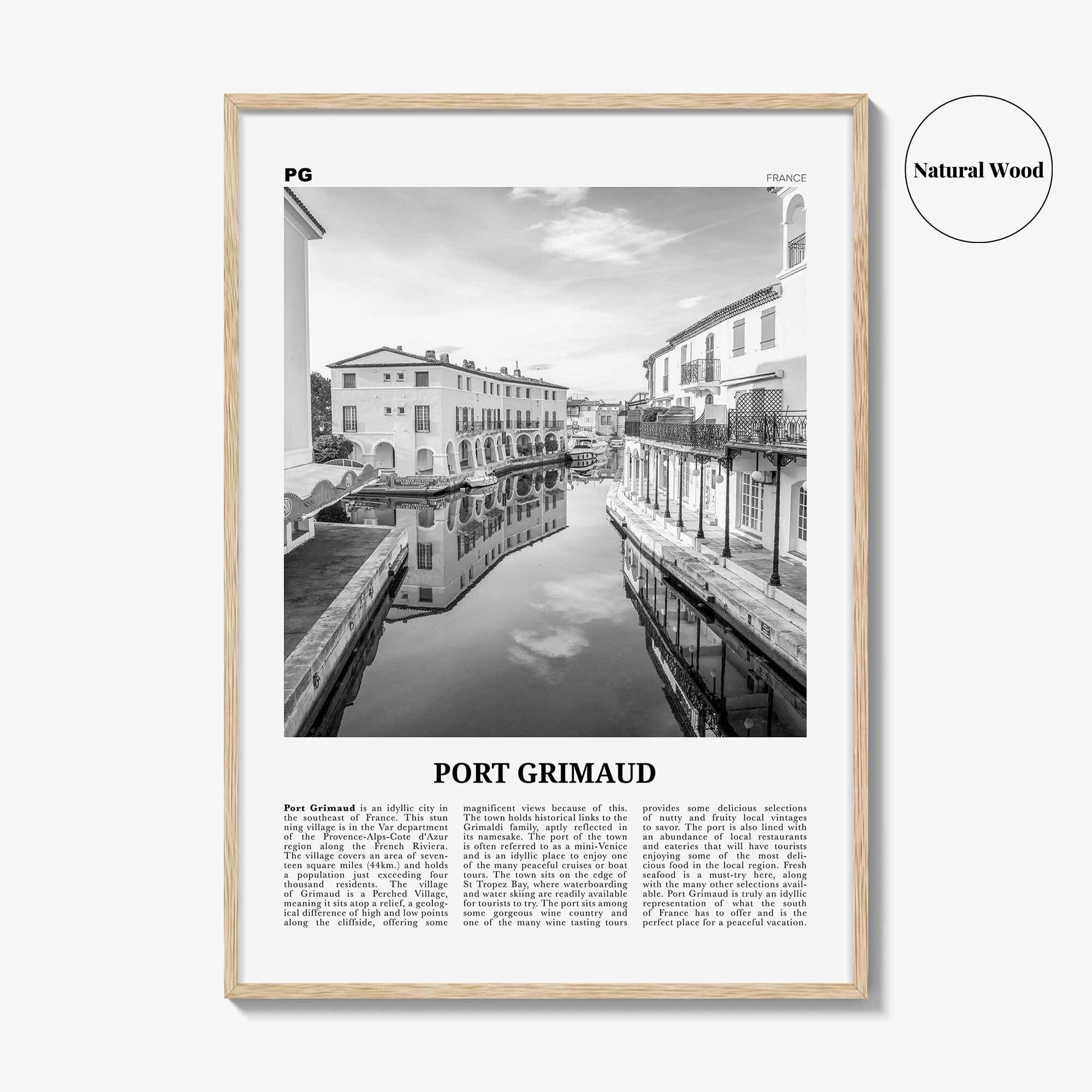 Port Grimaud Print Black and White, Port Grimaud Wall Art, Port Grimaud Poster, Port Grimaud Photo, Port Grimaud Map, France