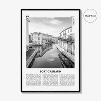 Port Grimaud Print Black and White, Port Grimaud Wall Art, Port Grimaud Poster, Port Grimaud Photo, Port Grimaud Map, France