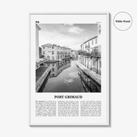 Port Grimaud Print Black and White, Port Grimaud Wall Art, Port Grimaud Poster, Port Grimaud Photo, Port Grimaud Map, France