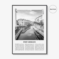 Port Grimaud Print Black and White, Port Grimaud Wall Art, Port Grimaud Poster, Port Grimaud Photo, Port Grimaud Map, France