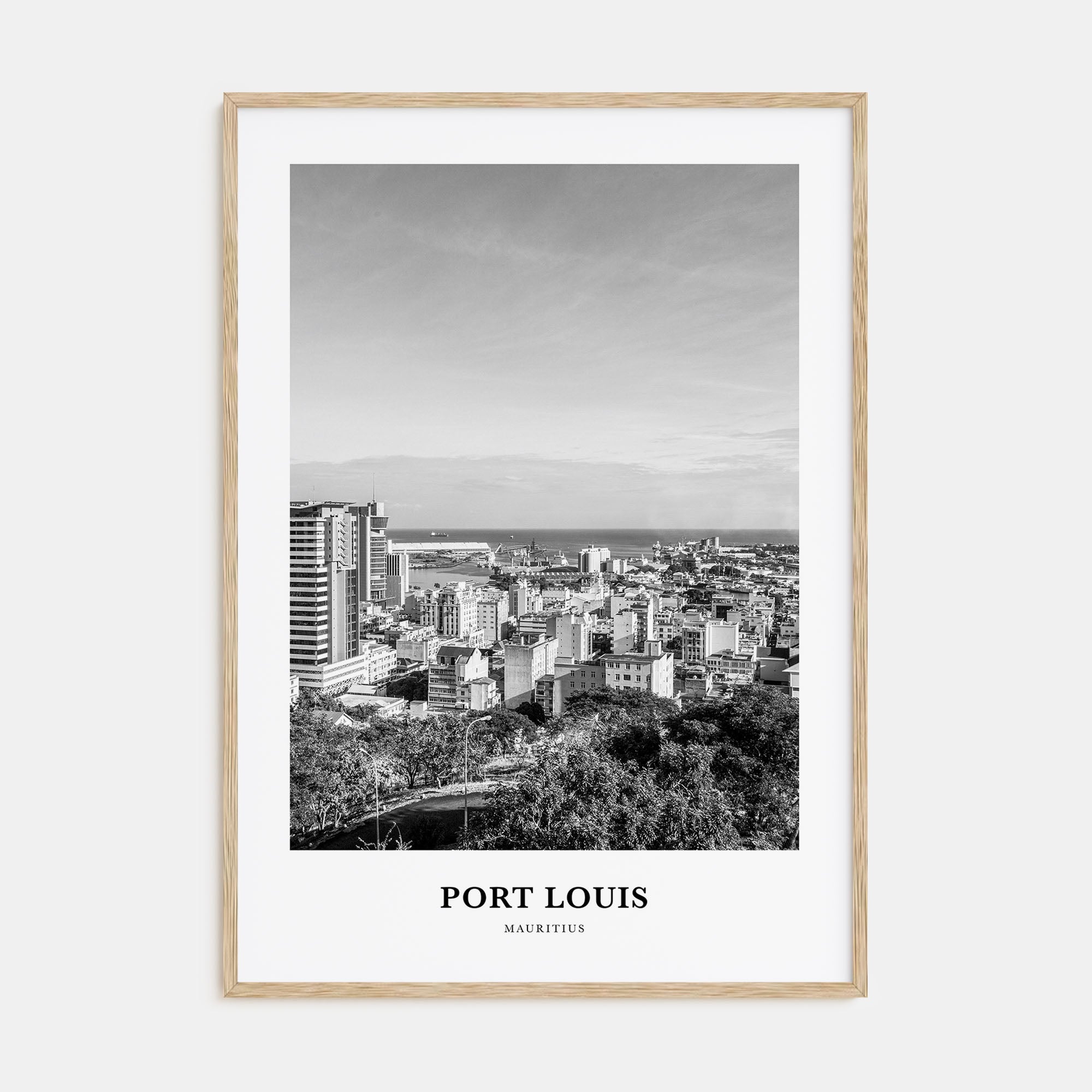 Port Louis Portrait B&W Poster
