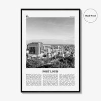 Port Louis Print Black and White, Port Louis Wall Art, Port Louis Poster, Port Louis Photo, Port Louis Wall Décor, Port Louis Map, Mauritius