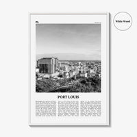 Port Louis Print Black and White, Port Louis Wall Art, Port Louis Poster, Port Louis Photo, Port Louis Wall Décor, Port Louis Map, Mauritius