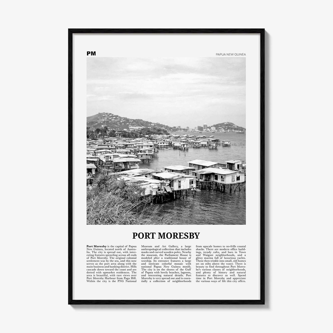 Port Moresby Print Black and White, Port Moresby Wall Art, Port Moresby Poster, Port Moresby Photo, Port Moresby Décor, Papua New Guinea