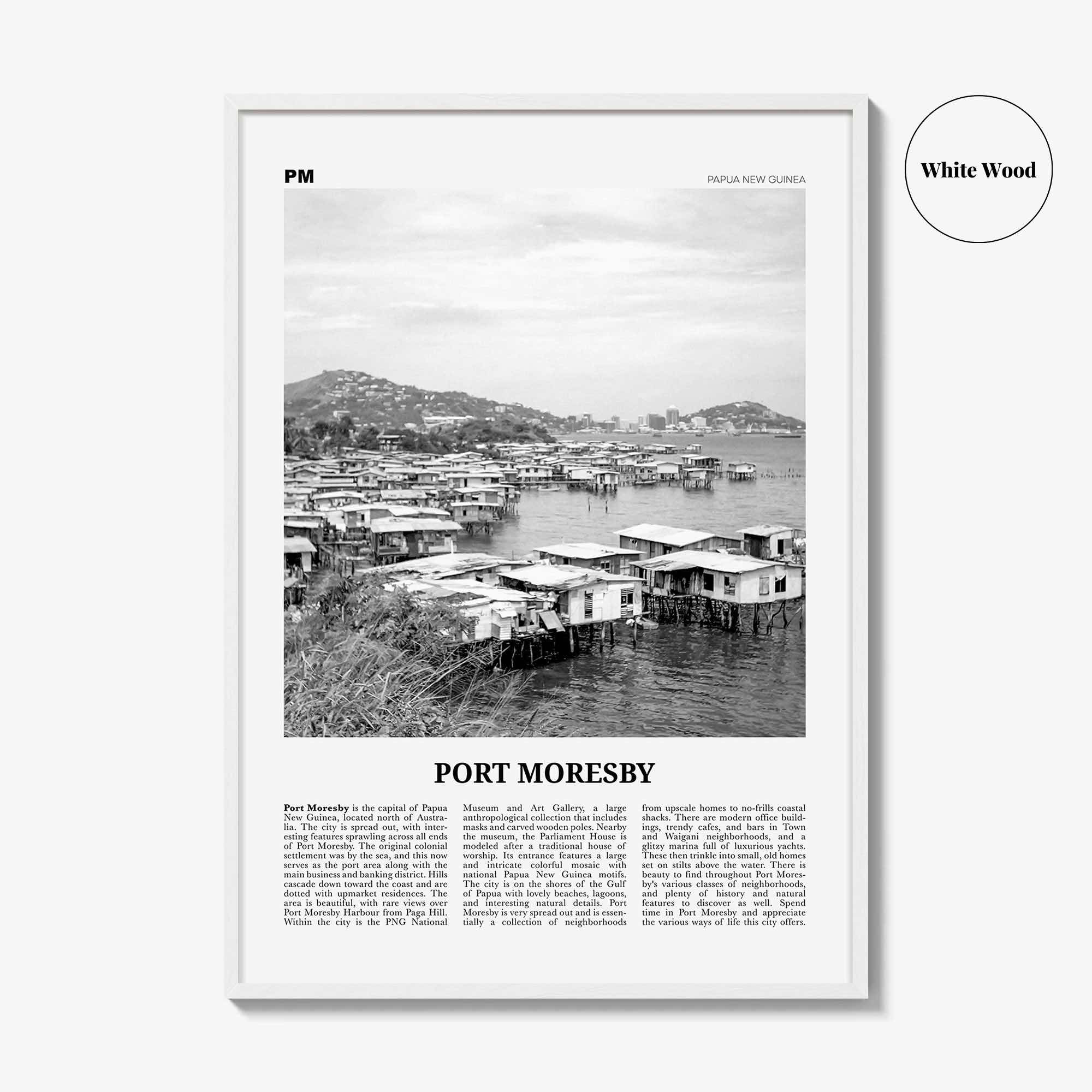 Port Moresby Print Black and White, Port Moresby Wall Art, Port Moresby Poster, Port Moresby Photo, Port Moresby Décor, Papua New Guinea