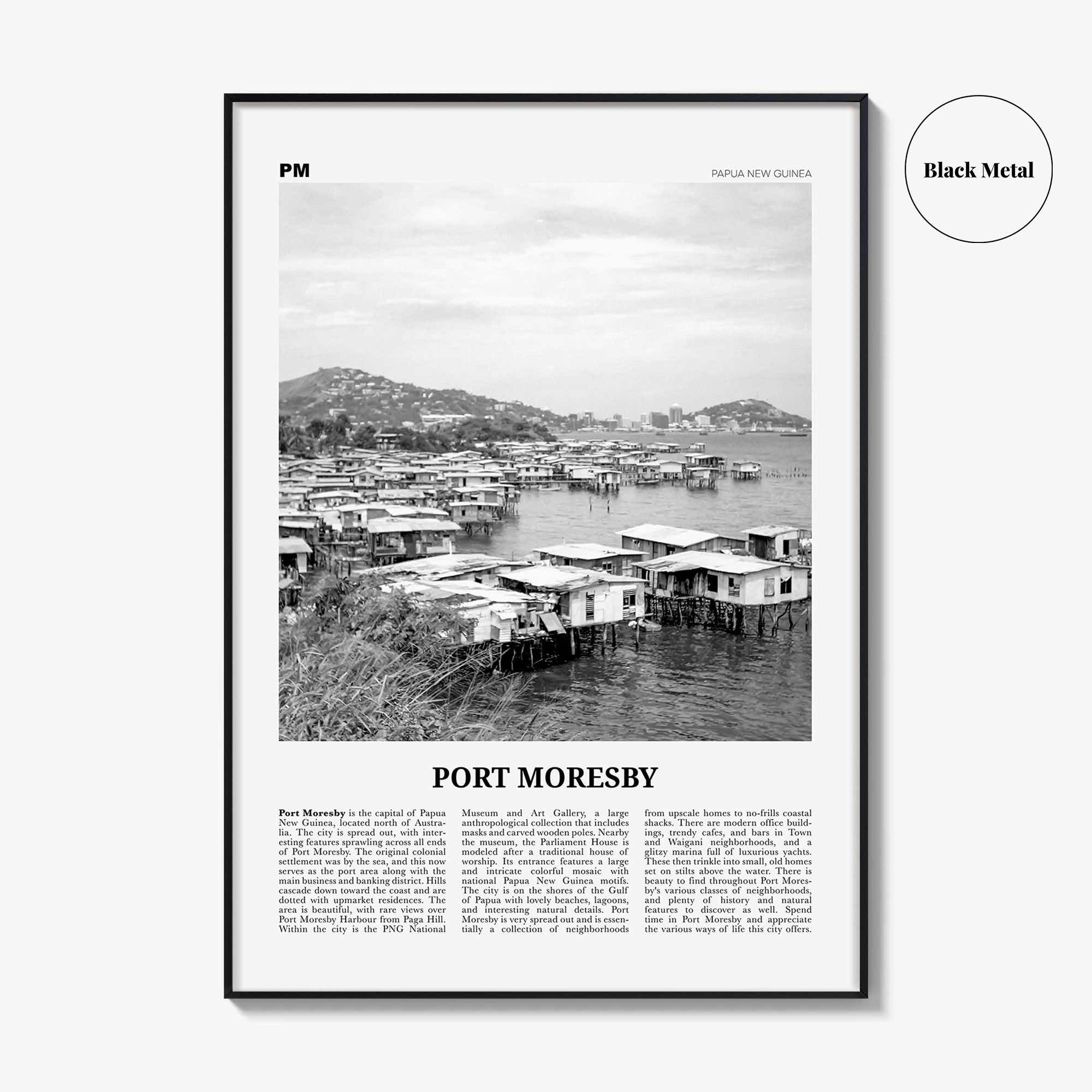 Port Moresby Print Black and White, Port Moresby Wall Art, Port Moresby Poster, Port Moresby Photo, Port Moresby Décor, Papua New Guinea
