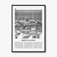 Port of Alcudia Print Black and White, Port of Alcudia Wall Art, Port of Alcudia Poster, Port of Alcudia Photo, Port Wall Décor, Port Map