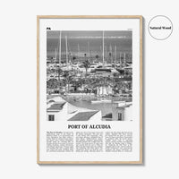 Port of Alcudia Print Black and White, Port of Alcudia Wall Art, Port of Alcudia Poster, Port of Alcudia Photo, Port Wall Décor, Port Map