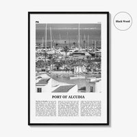 Port of Alcudia Print Black and White, Port of Alcudia Wall Art, Port of Alcudia Poster, Port of Alcudia Photo, Port Wall Décor, Port Map