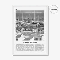 Port of Alcudia Print Black and White, Port of Alcudia Wall Art, Port of Alcudia Poster, Port of Alcudia Photo, Port Wall Décor, Port Map