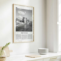 Port of Spain Print Black and White, Port of Spain Wall Art, Port of Spain Poster, Port of Spain Photo, Trinidad and Tobago, Puerto España