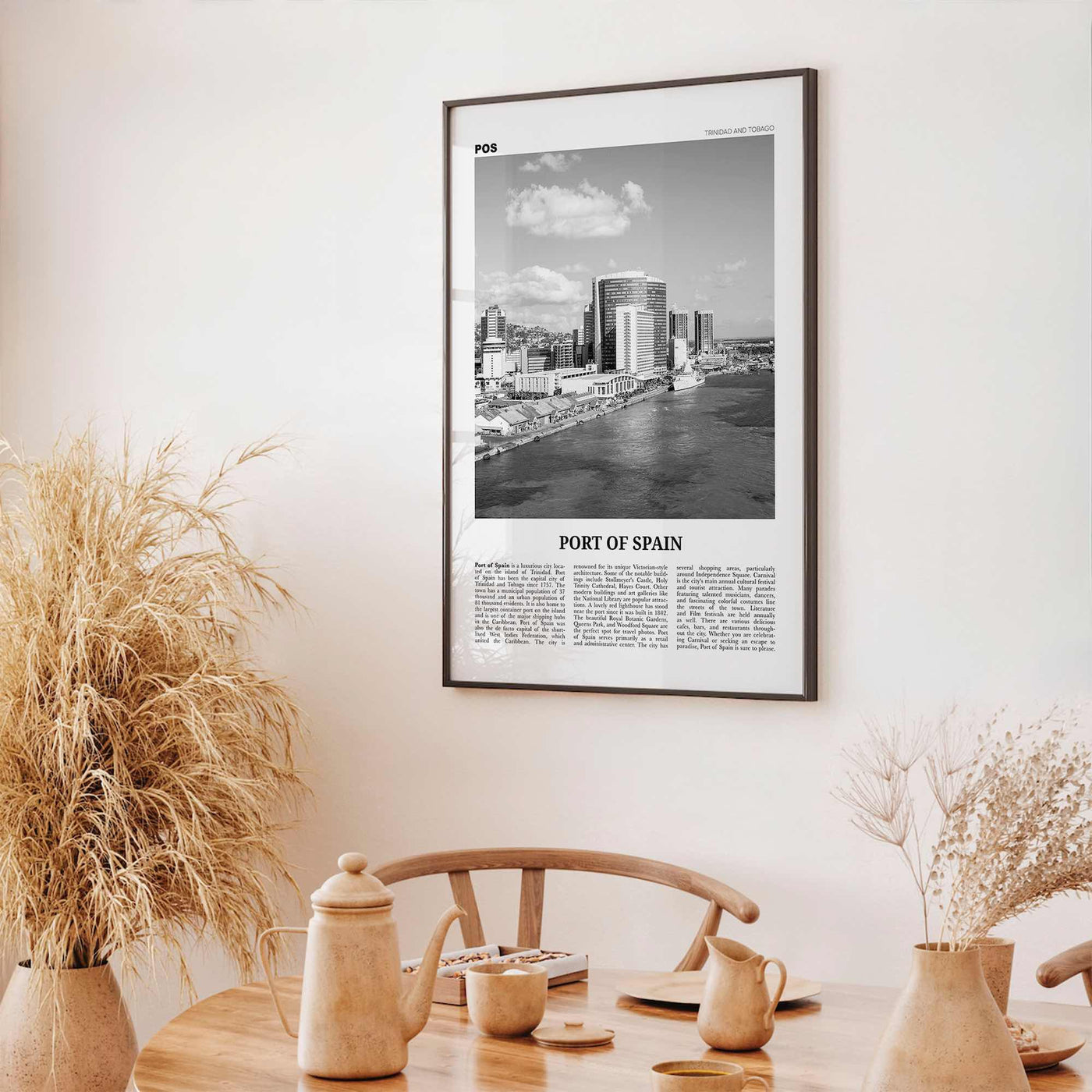 Port of Spain Print Black and White, Port of Spain Wall Art, Port of Spain Poster, Port of Spain Photo, Trinidad and Tobago, Puerto España