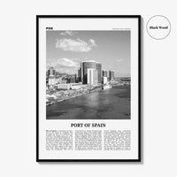 Port of Spain Print Black and White, Port of Spain Wall Art, Port of Spain Poster, Port of Spain Photo, Trinidad and Tobago, Puerto España