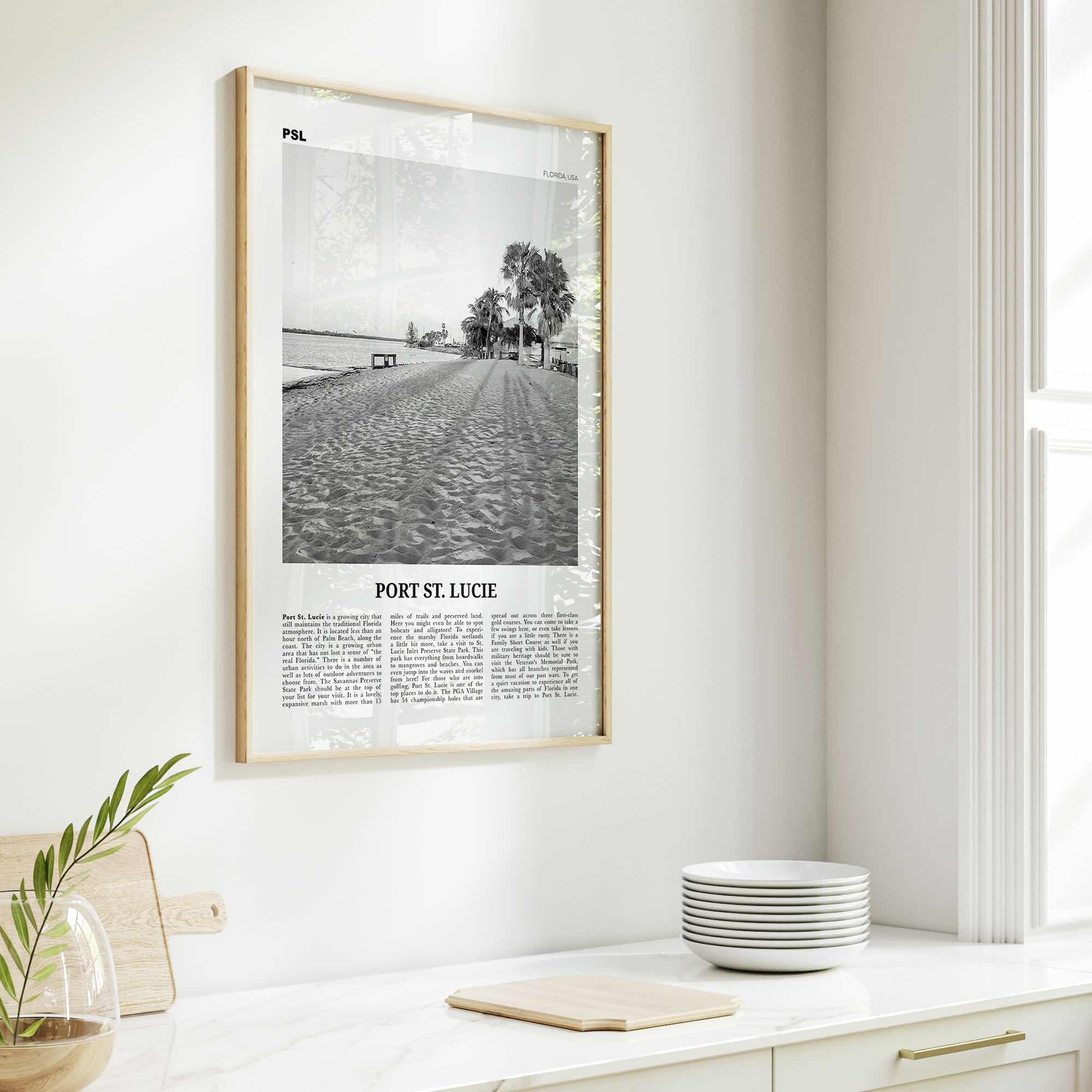 Port St Lucie Print Black and White, Port St. Lucie Wall Art, Port St. Lucie Poster, Port St. Lucie Photo, Florida, USA, United States