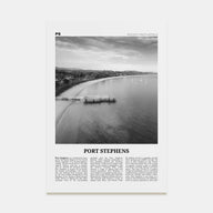 Port Stephens Travel B&W Poster