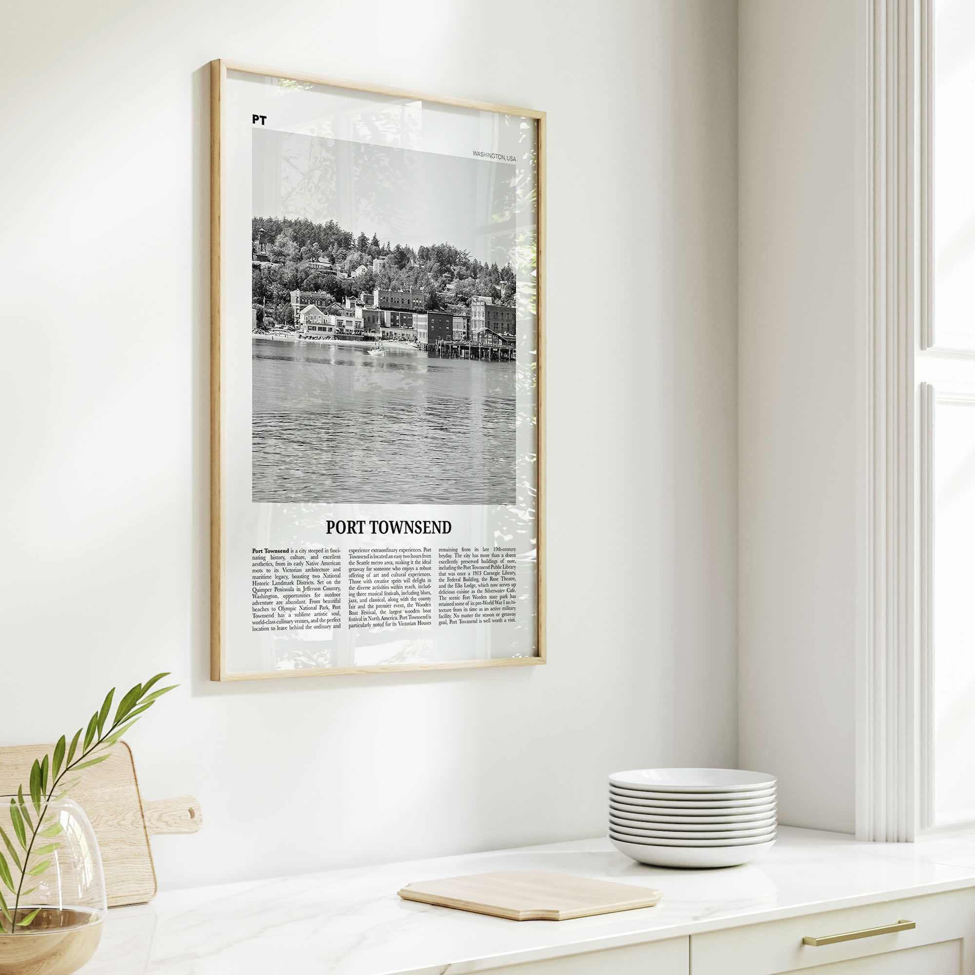 Port Townsend Print Black and White, Port Townsend Wall Art, Port Townsend Poster, Port Townsend Photo, Port Townsend Décor, Washington, USA