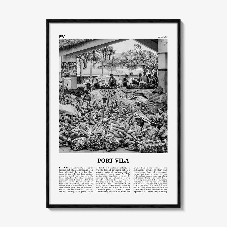 Port Vila Print Black and White, Port Vila Wall Art, Port Vila Poster, Port Vila Photo, Port Vila Wall Décor, Vanuatu, Efate Island Île Vate