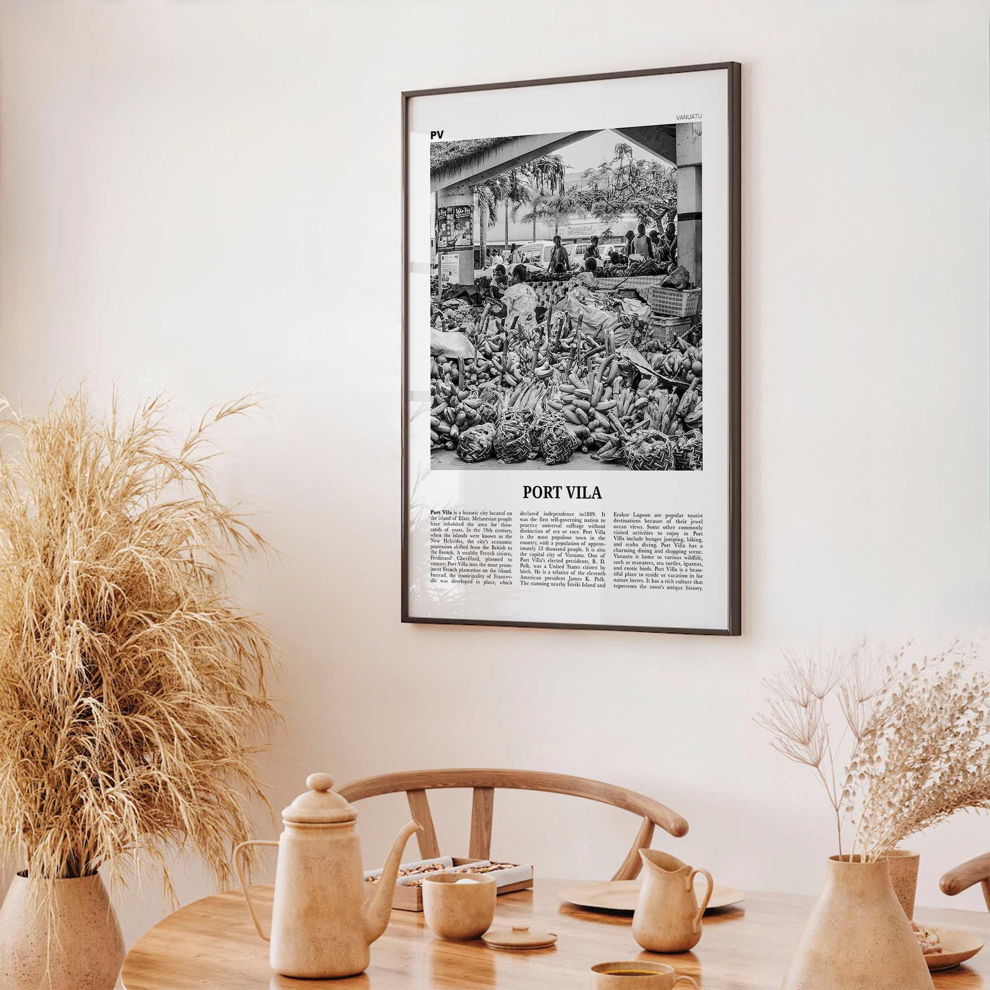 Port Vila Print Black and White, Port Vila Wall Art, Port Vila Poster, Port Vila Photo, Port Vila Wall Décor, Vanuatu, Efate Island Île Vate