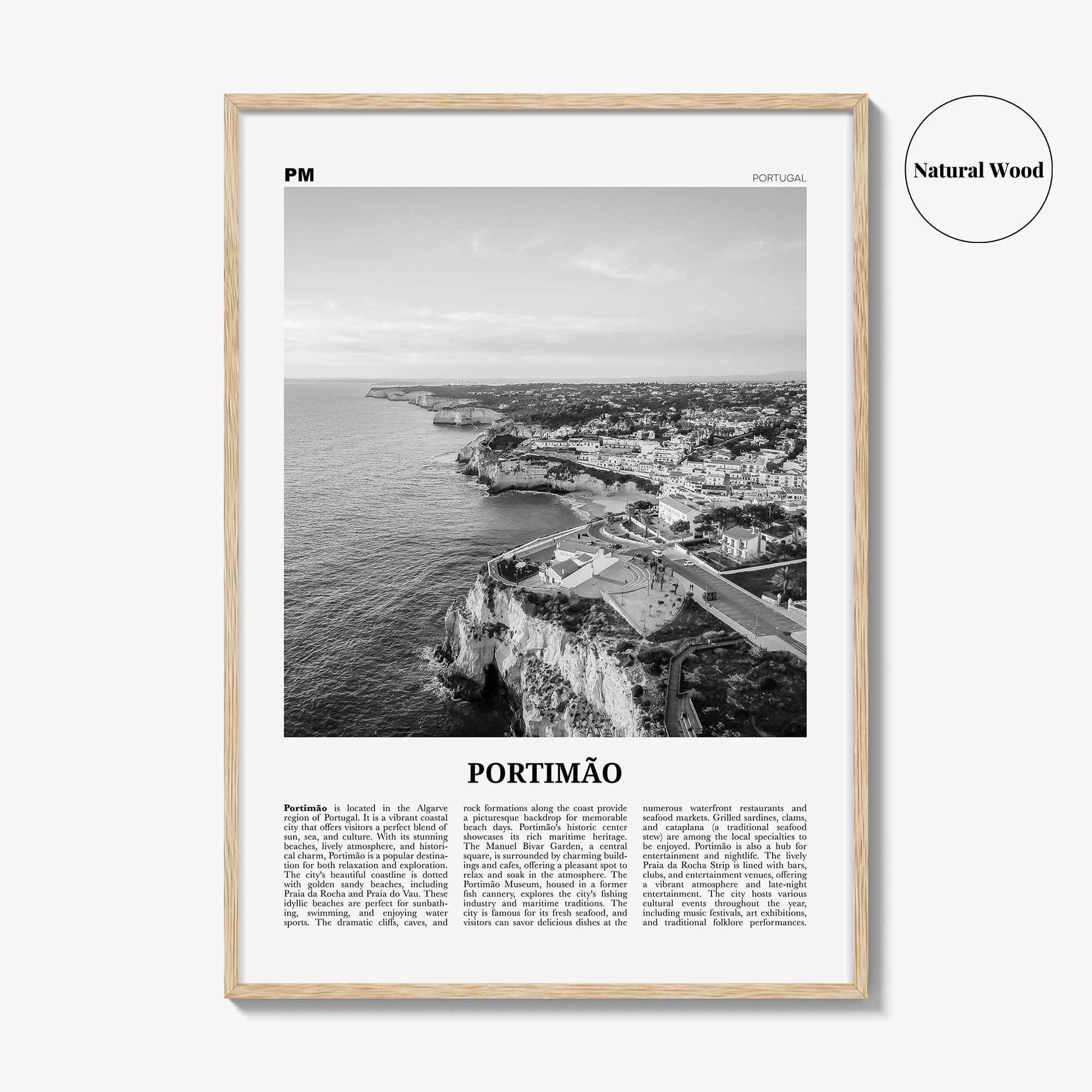 Portimao Print Black and White, Portimão Wall Art, Portimão Poster, Portimão Photo, Portimão Wall Décor, Portimão Map, Portugal