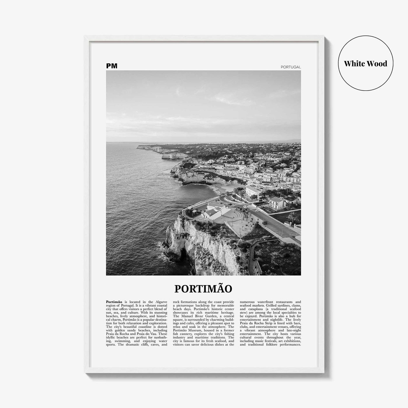 Portimao Print Black and White, Portimão Wall Art, Portimão Poster, Portimão Photo, Portimão Wall Décor, Portimão Map, Portugal