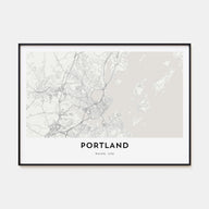 Portland, Maine Map Landscape Poster