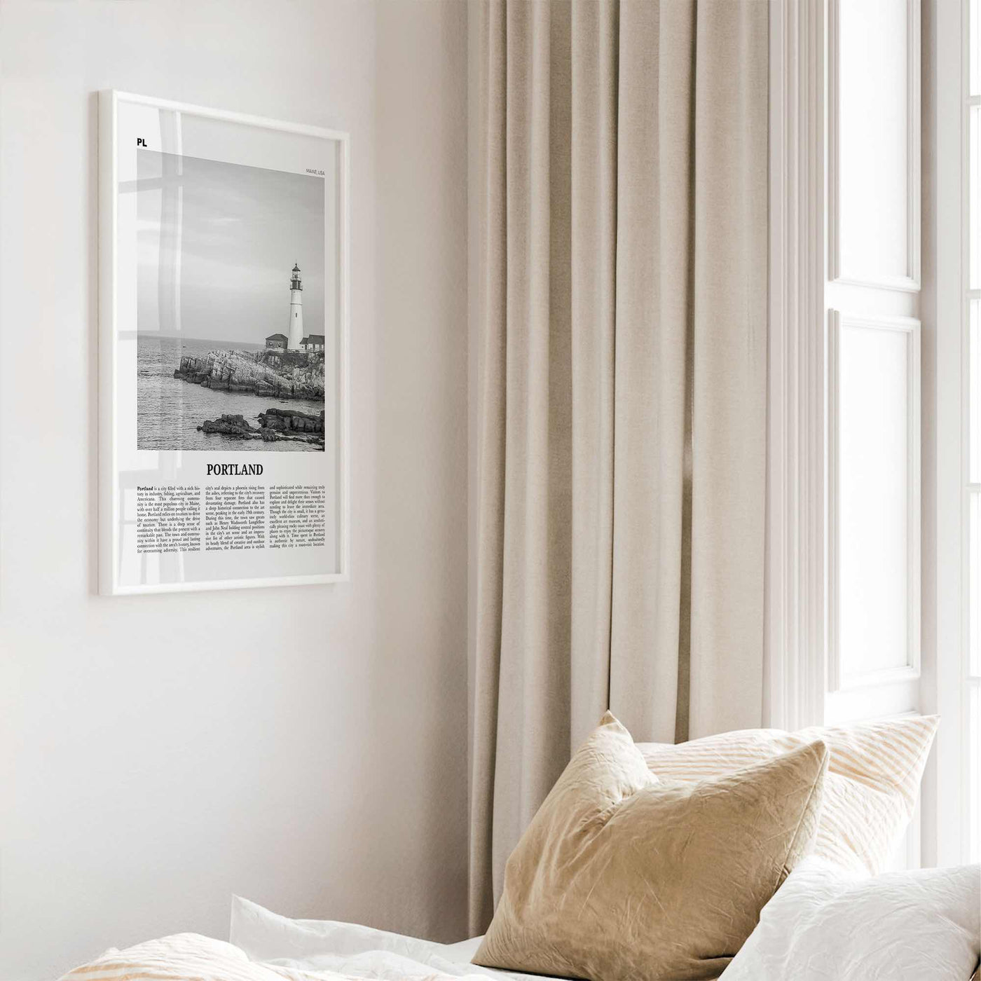 Portland Print Black and White Maine, Portland Wall Art, Portland Poster, Portland Photo, Portland Wall Décor, Maine, USA, United States