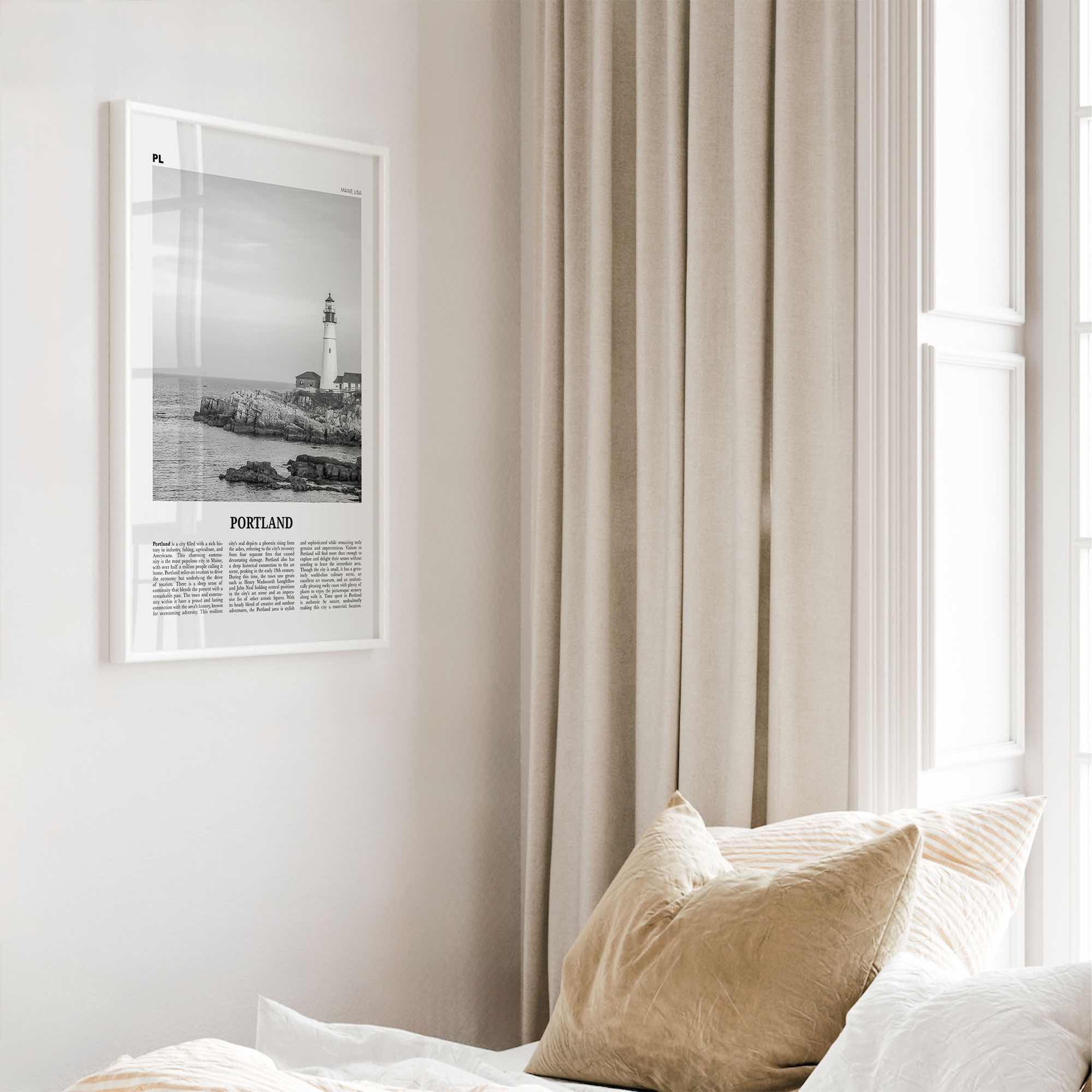 Portland Print Black and White Maine, Portland Wall Art, Portland Poster, Portland Photo, Portland Wall Décor, Maine, USA, United States