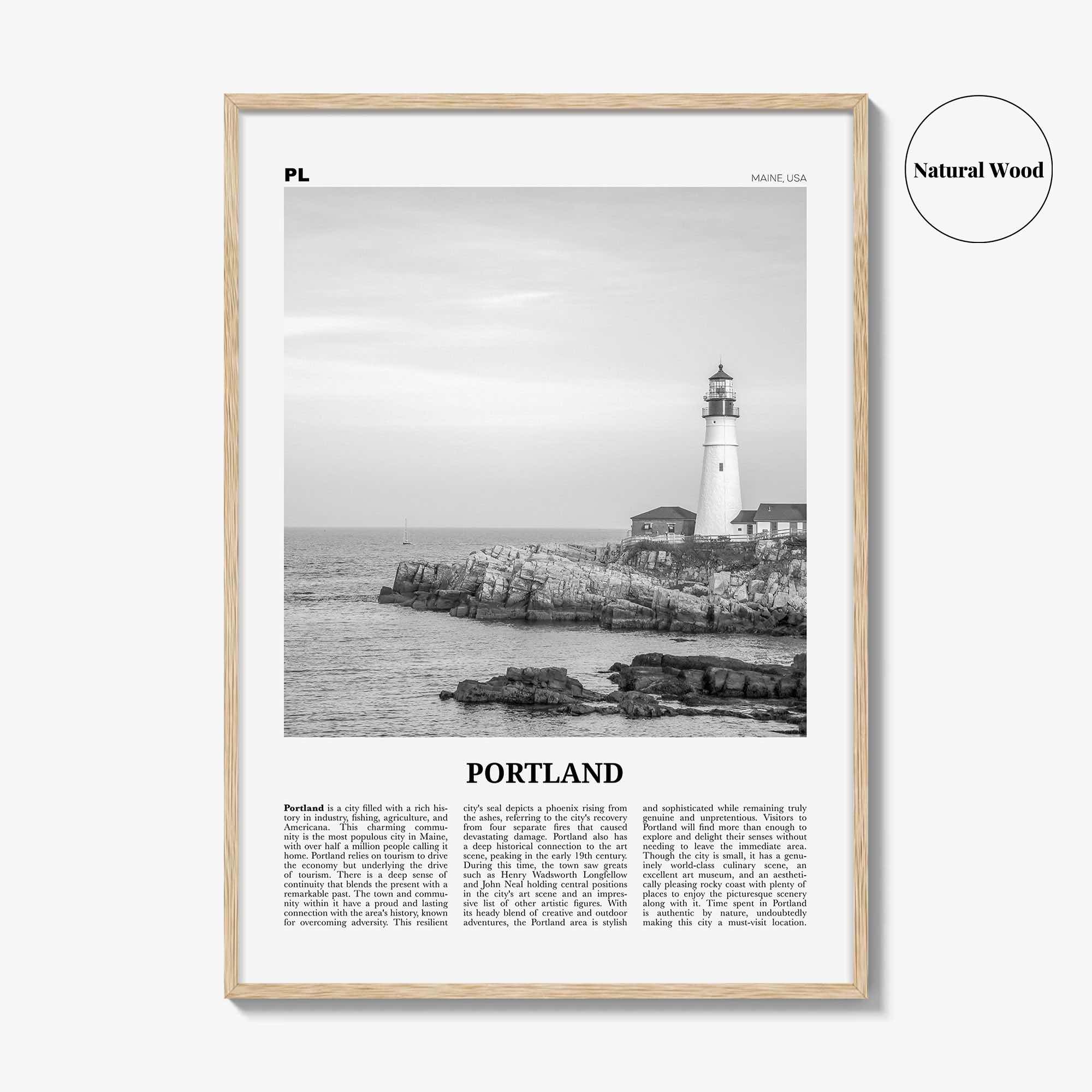 Portland Print Black and White Maine, Portland Wall Art, Portland Poster, Portland Photo, Portland Wall Décor, Maine, USA, United States