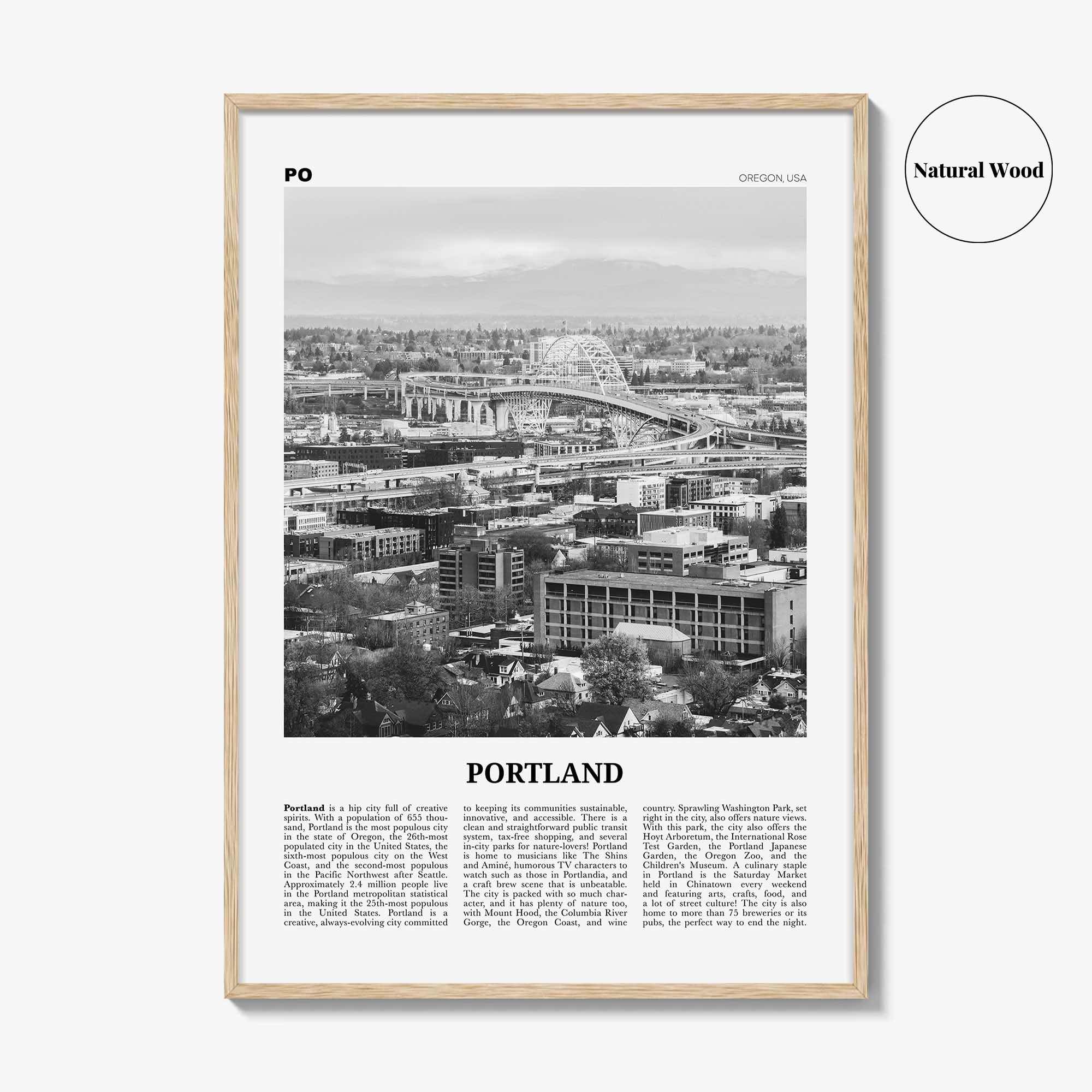 Portland Print Black and White Oregon No 2, Portland Wall Art, Portland Poster, Portland Photo, Portland Decor, Oregon, United States