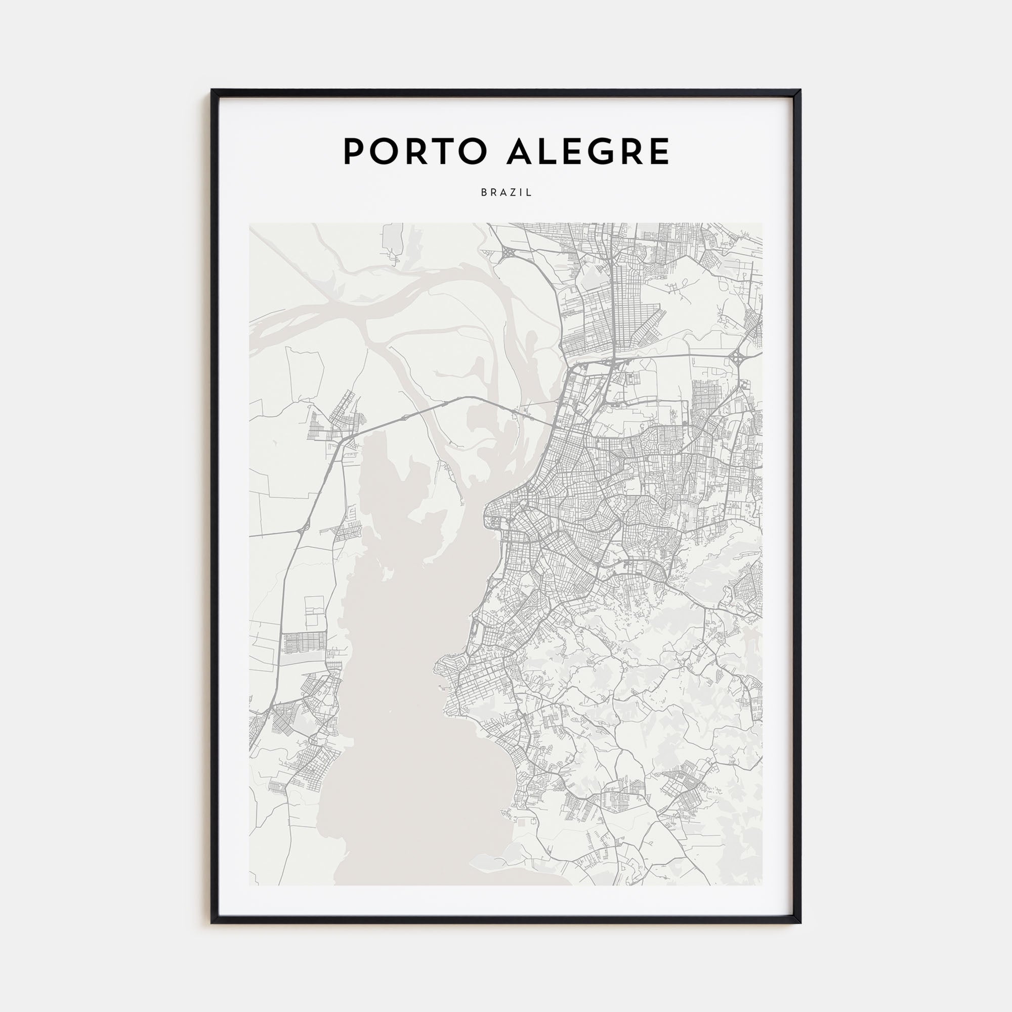 Porto Alegre Map Portrait Poster