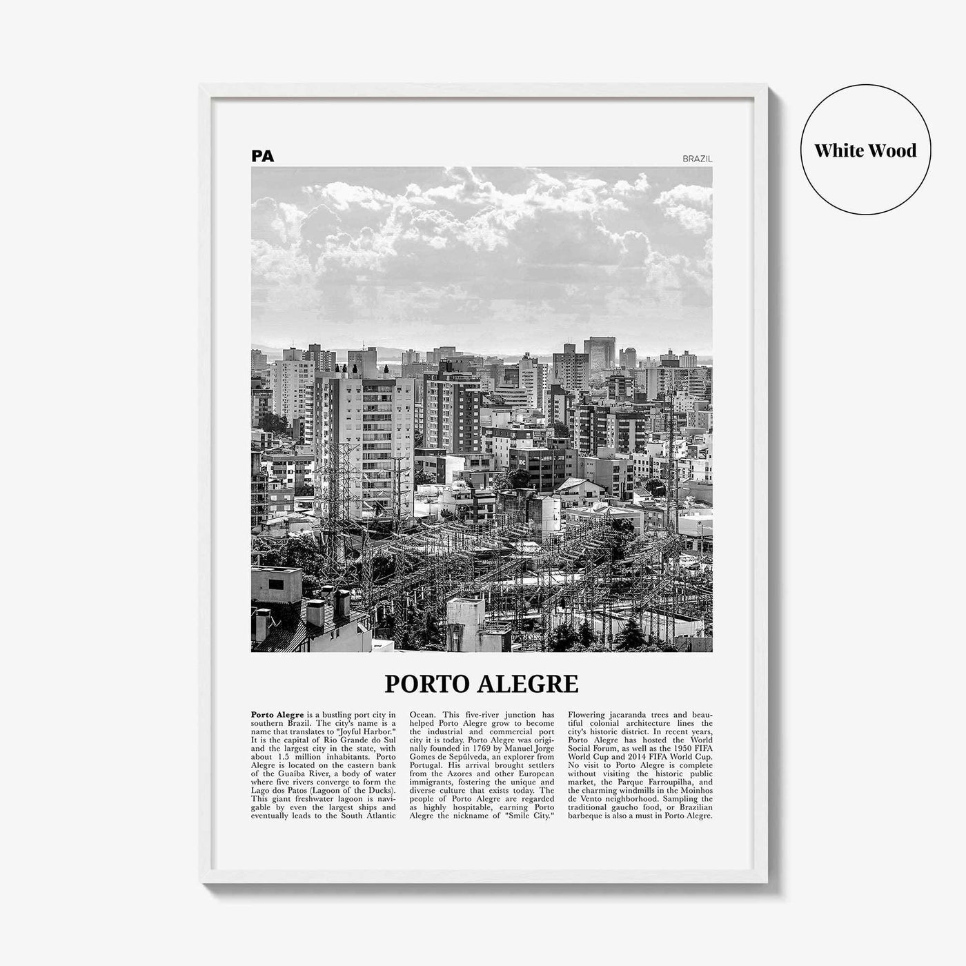 Porto Alegre Print Black and White, Porto Alegre Wall Art, Porto Alegre Poster, Porto Alegre Photo, Porto Alegre Wall Décor, Brazil