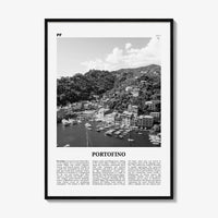 Portofino Print Black and White, Portofino Wall Art, Portofino Poster, Portofino Photo, Portofino Wall Décor, Portofino Map, Italy