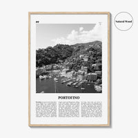 Portofino Print Black and White, Portofino Wall Art, Portofino Poster, Portofino Photo, Portofino Wall Décor, Portofino Map, Italy
