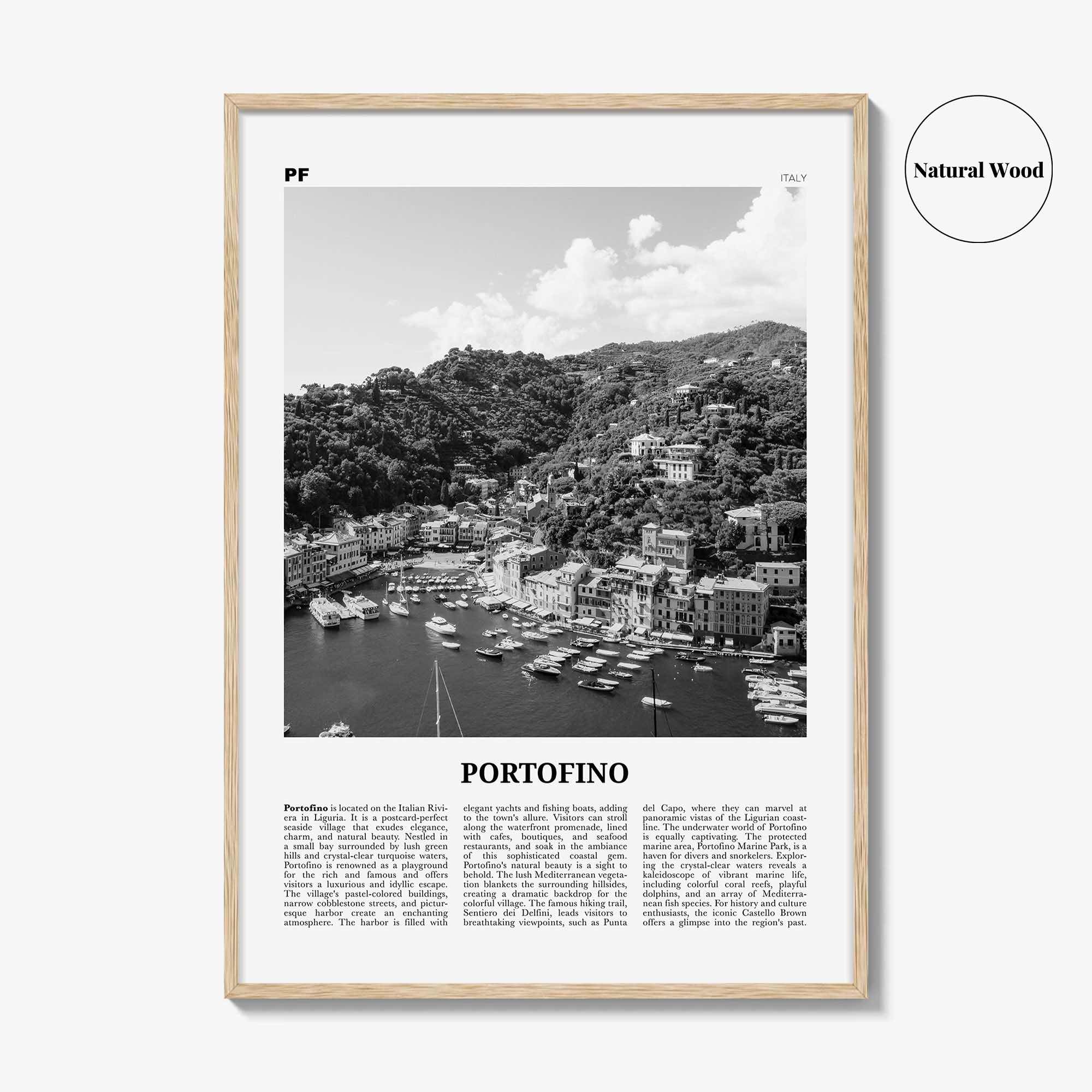 Portofino Print Black and White, Portofino Wall Art, Portofino Poster, Portofino Photo, Portofino Wall Décor, Portofino Map, Italy