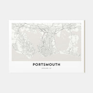 Portsmouth, England Map Landscape Poster