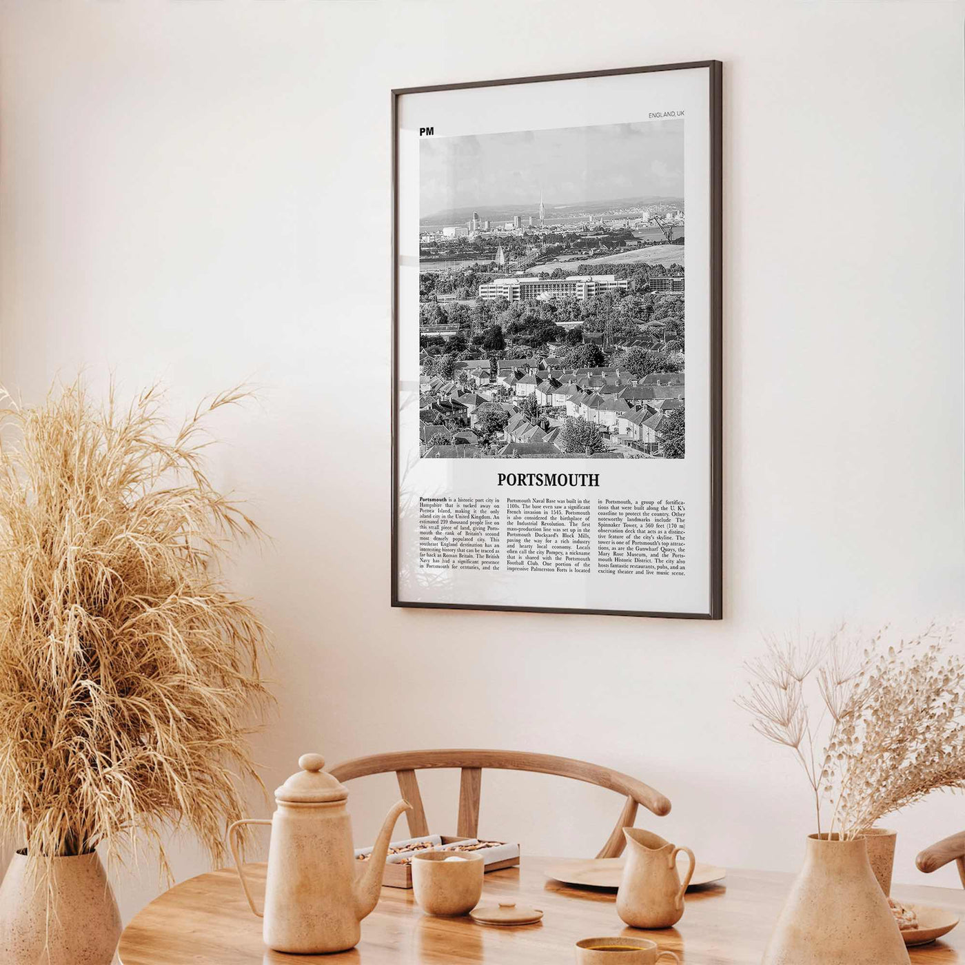 Portsmouth Print Black and White England No 2, Portsmouth Wall Art, Portsmouth Poster, Portsmouth Photo, Portsea Island, Hampshire