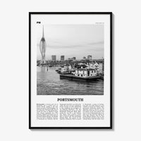Portsmouth Print Black and White England No 3, Portsmouth Wall Art, Portsmouth Poster, Portsmouth Photo, Portsea Island, Hampshire