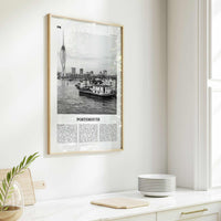 Portsmouth Print Black and White England No 3, Portsmouth Wall Art, Portsmouth Poster, Portsmouth Photo, Portsea Island, Hampshire