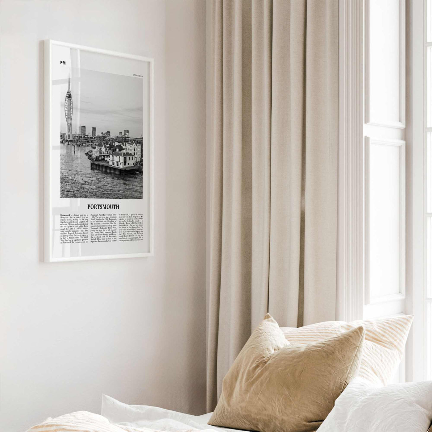 Portsmouth Print Black and White England No 3, Portsmouth Wall Art, Portsmouth Poster, Portsmouth Photo, Portsea Island, Hampshire