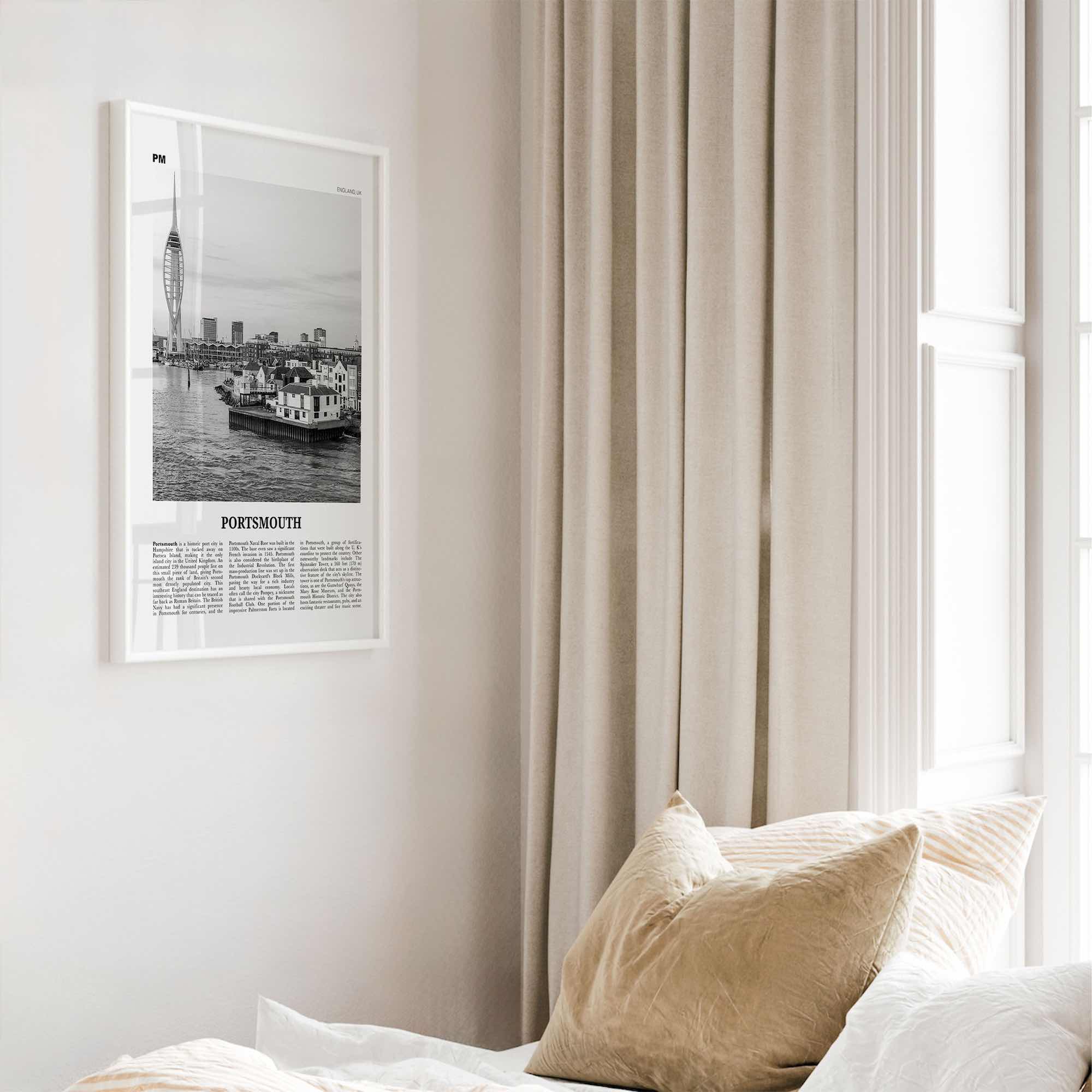 Portsmouth Print Black and White England No 3, Portsmouth Wall Art, Portsmouth Poster, Portsmouth Photo, Portsea Island, Hampshire