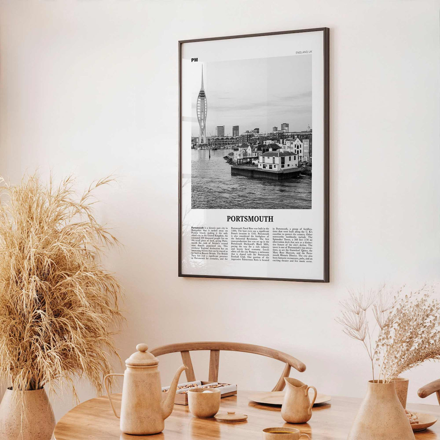 Portsmouth Print Black and White England No 3, Portsmouth Wall Art, Portsmouth Poster, Portsmouth Photo, Portsea Island, Hampshire