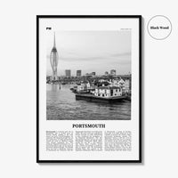 Portsmouth Print Black and White England No 3, Portsmouth Wall Art, Portsmouth Poster, Portsmouth Photo, Portsea Island, Hampshire